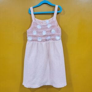 Btween Girls Size 10 Peach Daisy Crochet Sundress Sleeveless Cami Dress
